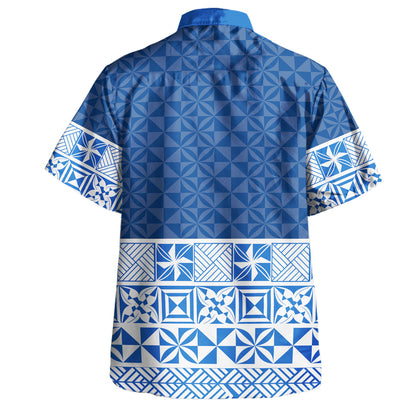 Tonga Combo Puletasi And Shirt Ngatu Style Blue
