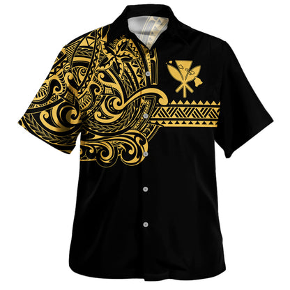 Hawaii Hawaiian Shirt Polynesia Tribal Kanaka Map Style