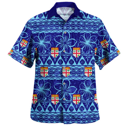 Fiji Hawaiian Shirt Bula Flag Tropical Flower