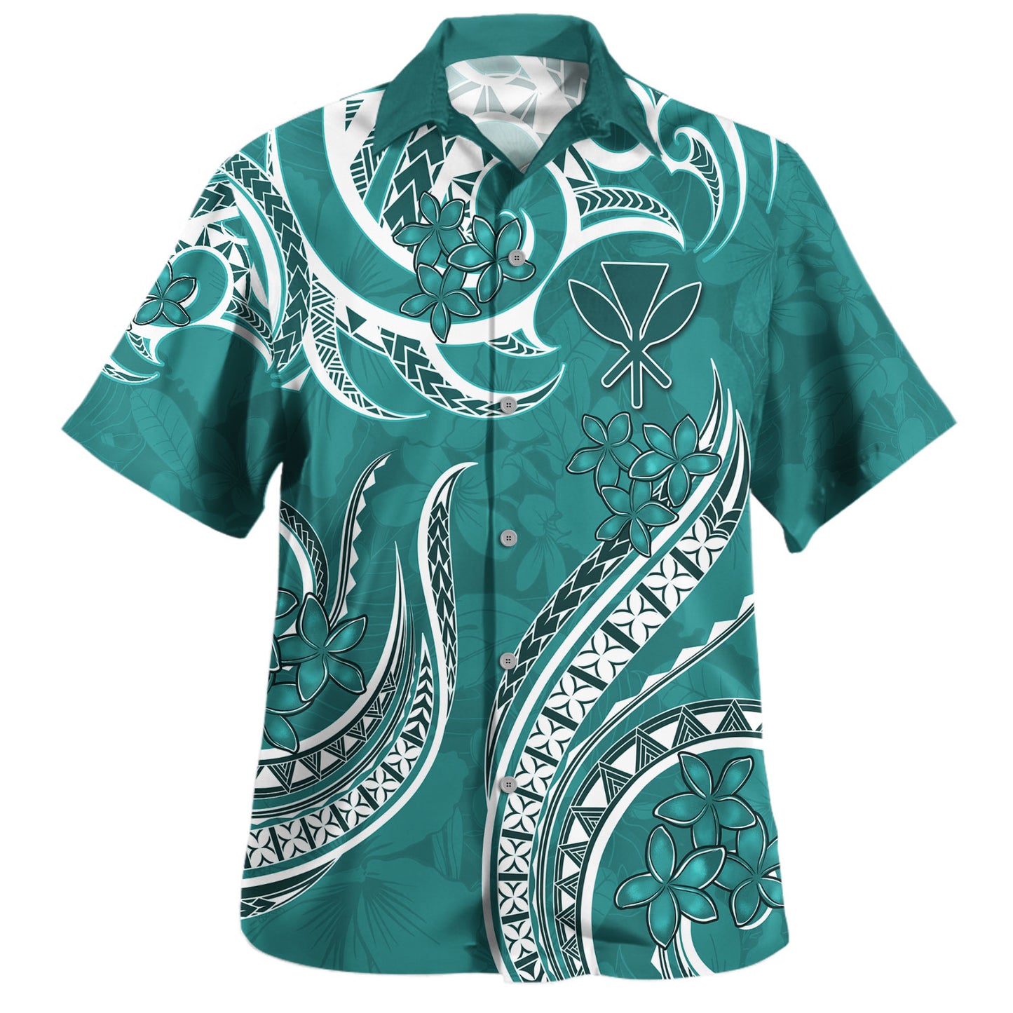 Hawaii Combo Dress And Shirt Kanaka Maoli Tribal Plumeria Print