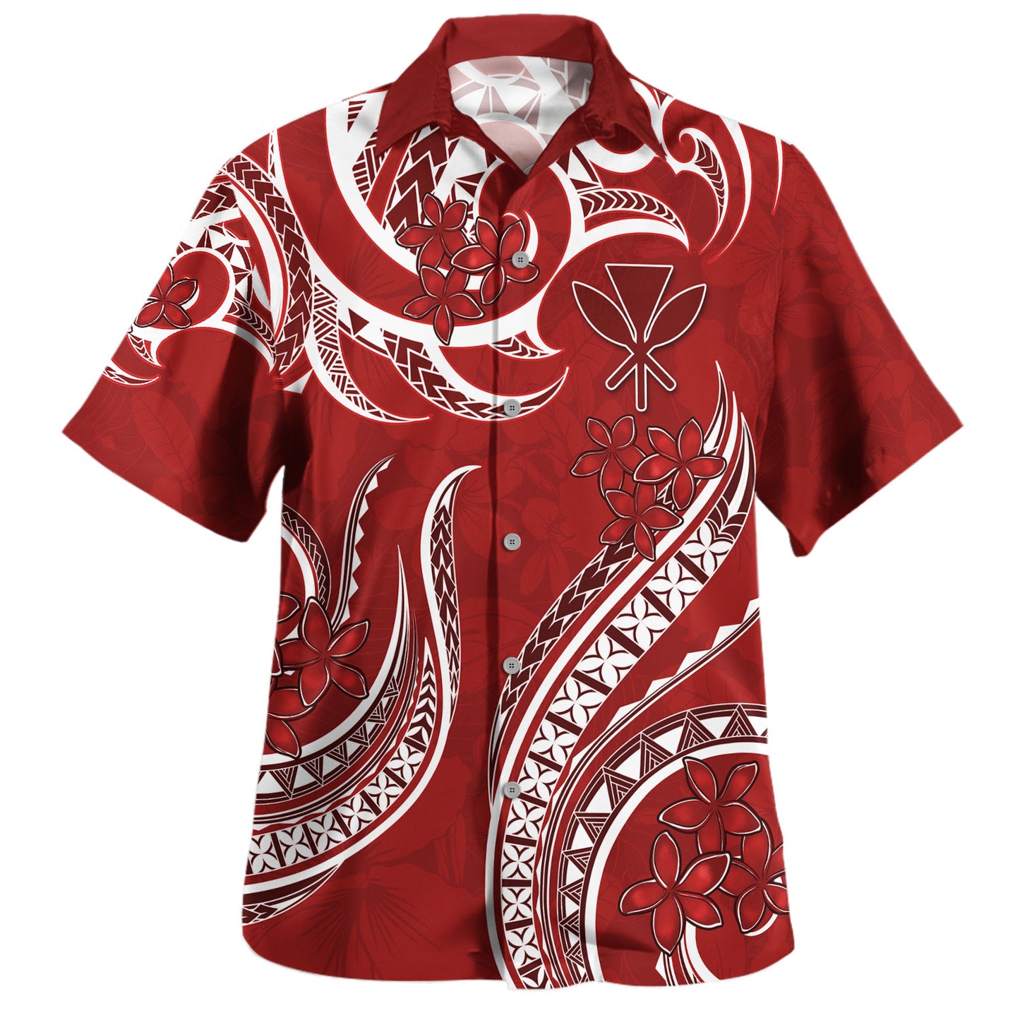 Hawaii Hawaiian Shirt Kanaka Maoli Tribal Plumeria Print