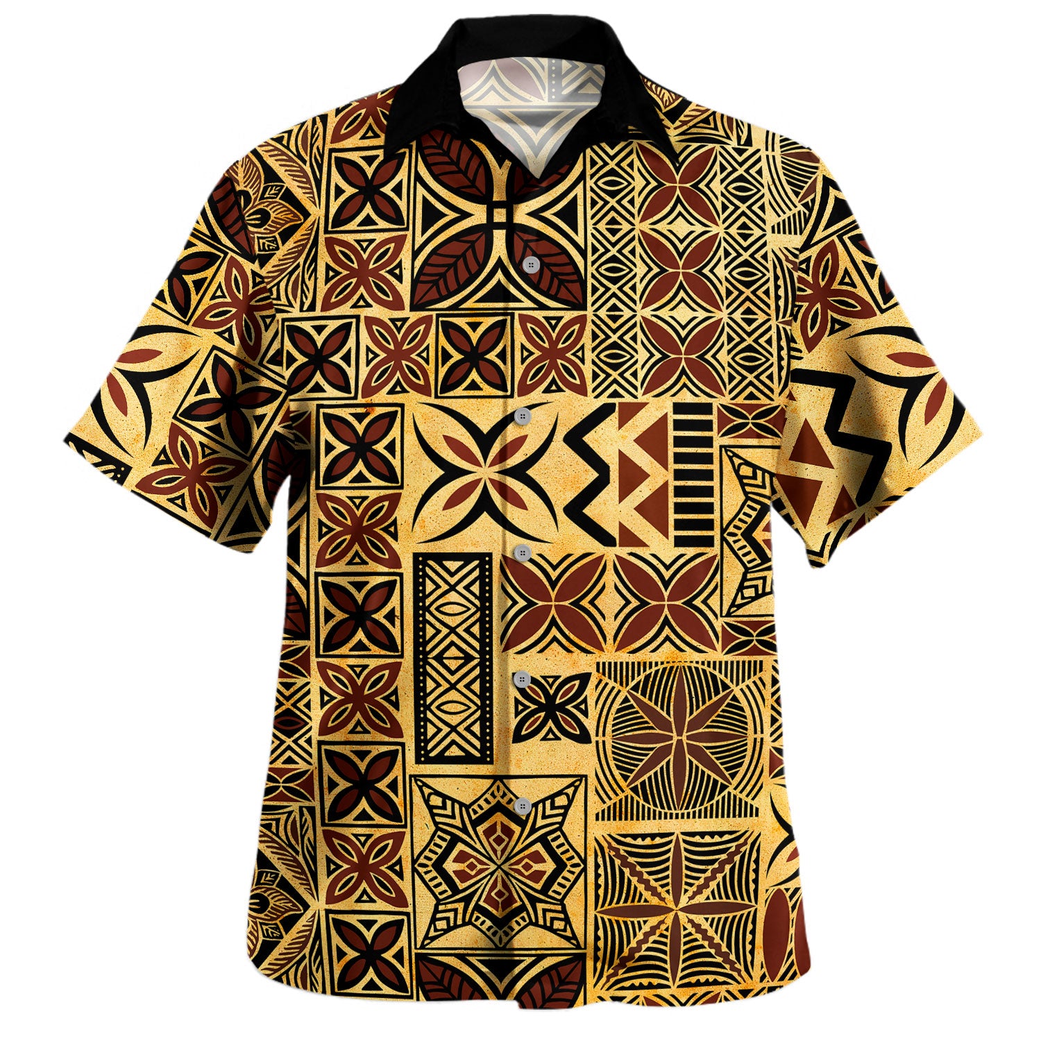 Samoa Hawaiian Shirt Tapa Design Dobby Fabric