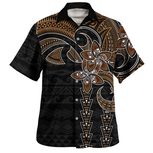 Polynesia Hawaiian Shirt Plumeria Tribal Tattoo