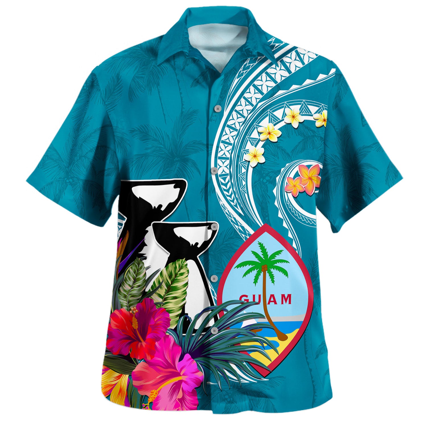 Guam Hawaiian Shirt Latte Stone Tropical