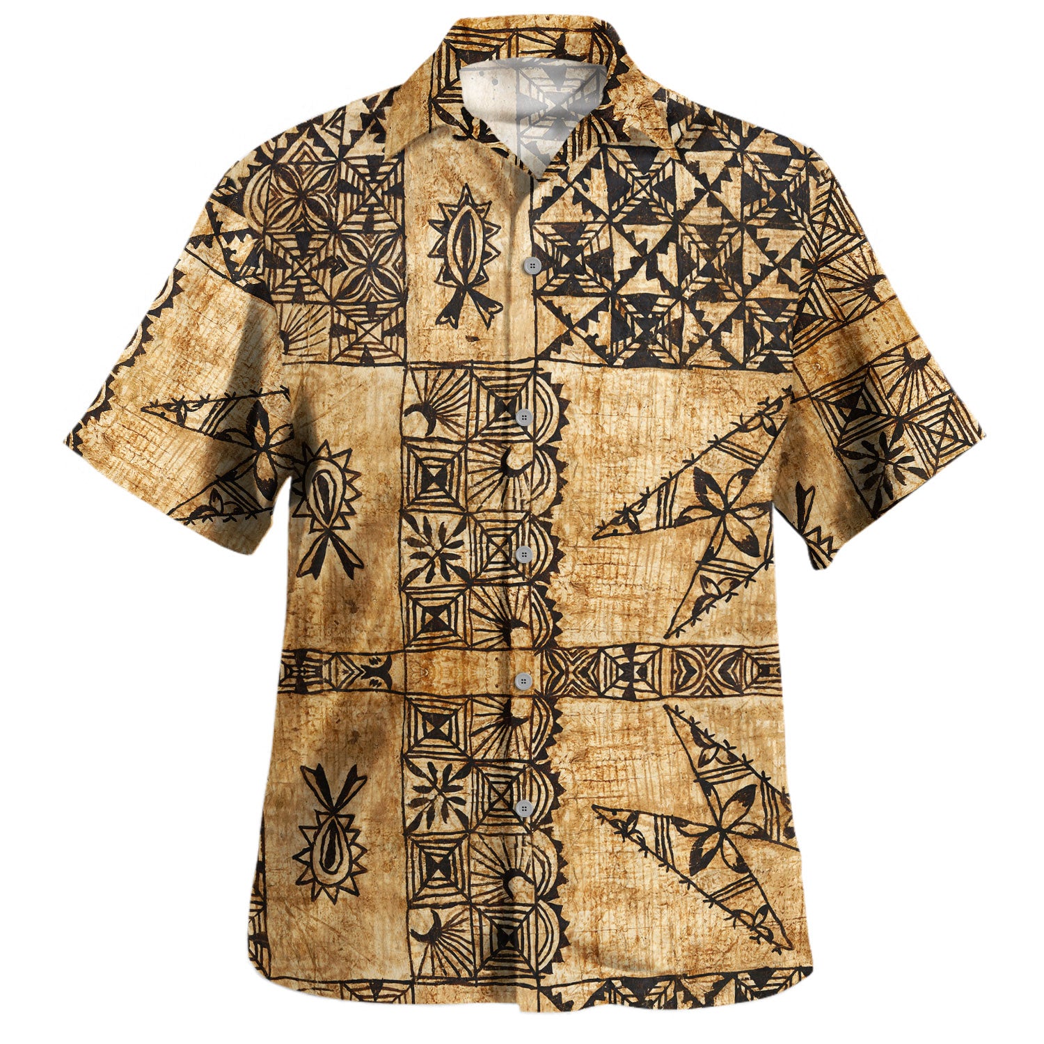 Tonga Hawaiian Shirt Tapa Cloth Vintage
