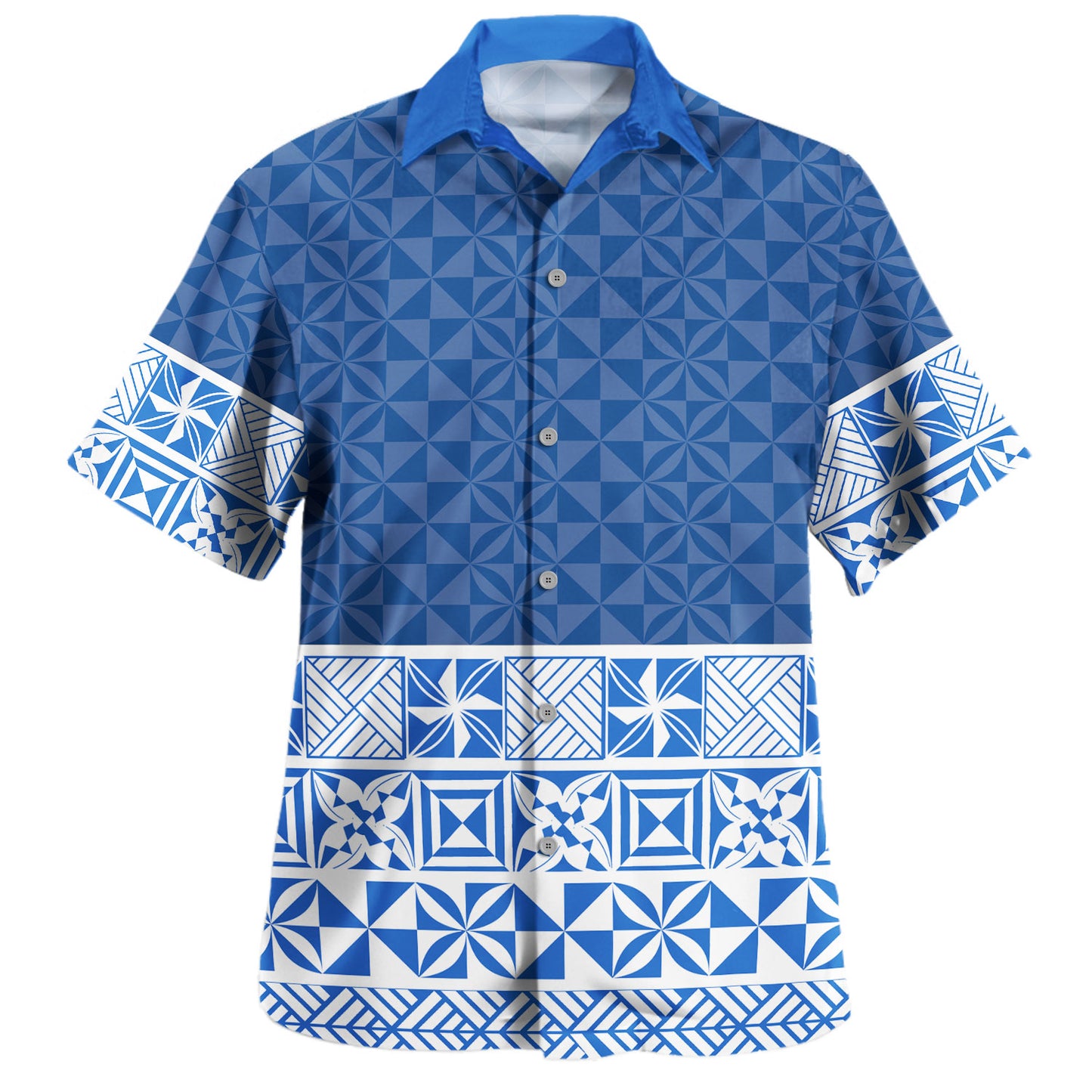 Tonga Hawaiian Shirt Ngatu Style Blue