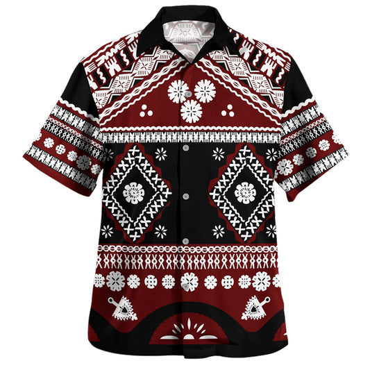 Fiji Hawaiian Shirt Bula Masi Pattern Design Flower