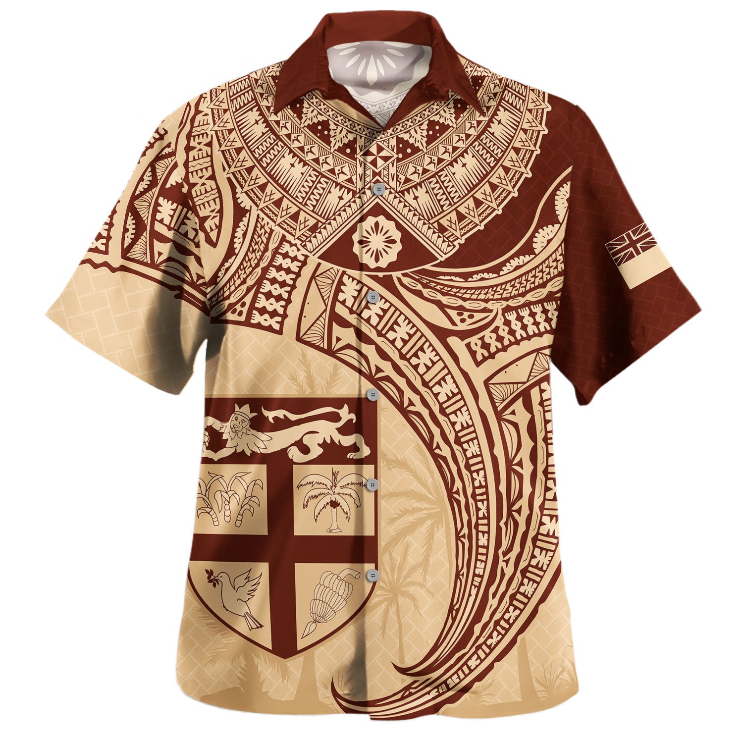 Fiji Hawaiian Shirt Tribal Bula And Coconut Tree Curve Style