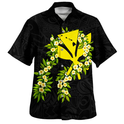 Hawaii Combo Dress And Shirt Tribal Leaf Ti Leaf Lei