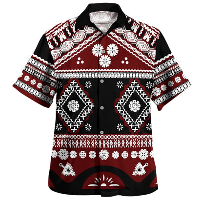 Fiji Combo Puletasi And Shirt Bula Masi Pattern Design Flower