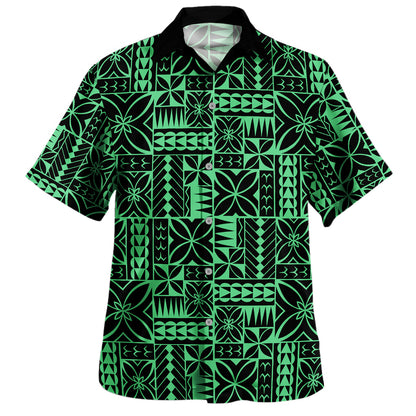 Samoa Combo Puletasi And Shirt Siapo Design Tribal Pattern