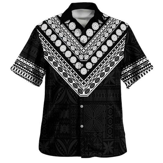 Fiji Hawaiian Shirt Rugby Pattern Tattoo Coconut