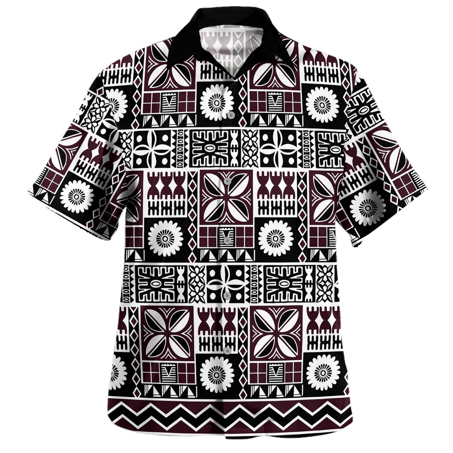 Fiji Hawaiian Shirt Rugby Tribal Half Style