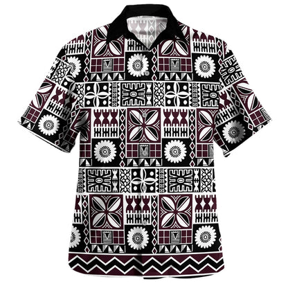 Fiji Hawaiian Shirt Rugby Tribal Half Style