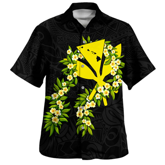 Hawaii Hawaiian Shirt Tribal Leaf Ti Leaf Lei