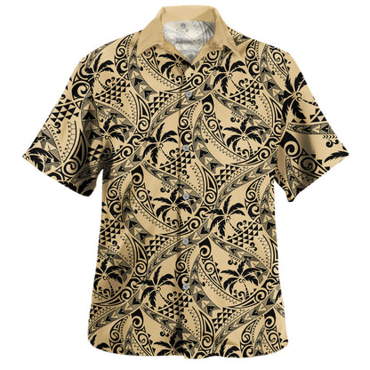 Polynesia Combo Dress And Shirt Tribal Coconut Palm