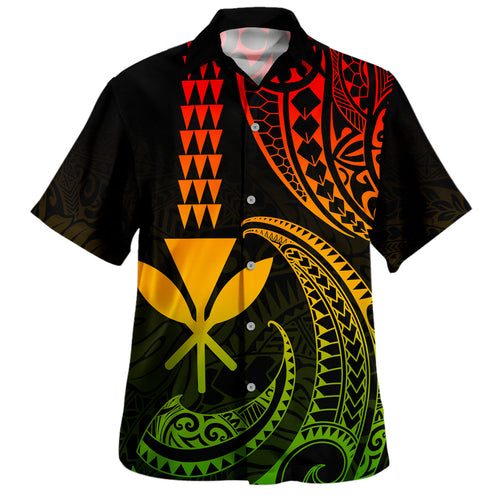 Hawaii Hawaiian Shirt Kanaka Polynesian Tribal Wave Kakau Style