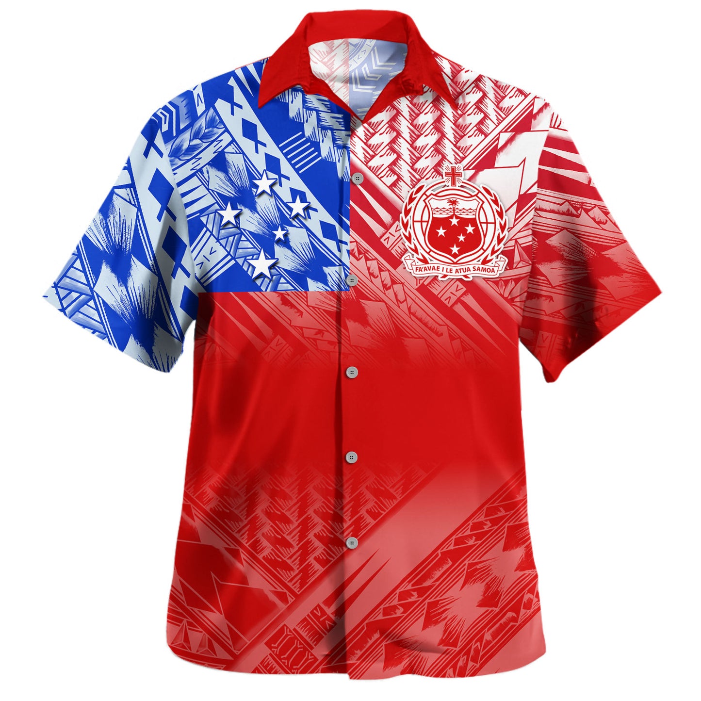 Samoa Hawaiian Shirt Flag Traditional Pattern