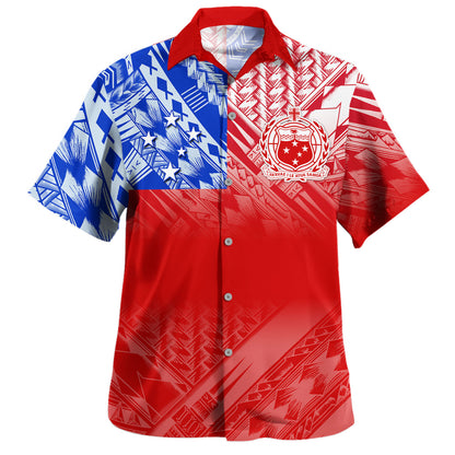 Samoa Hawaiian Shirt Flag Traditional Pattern