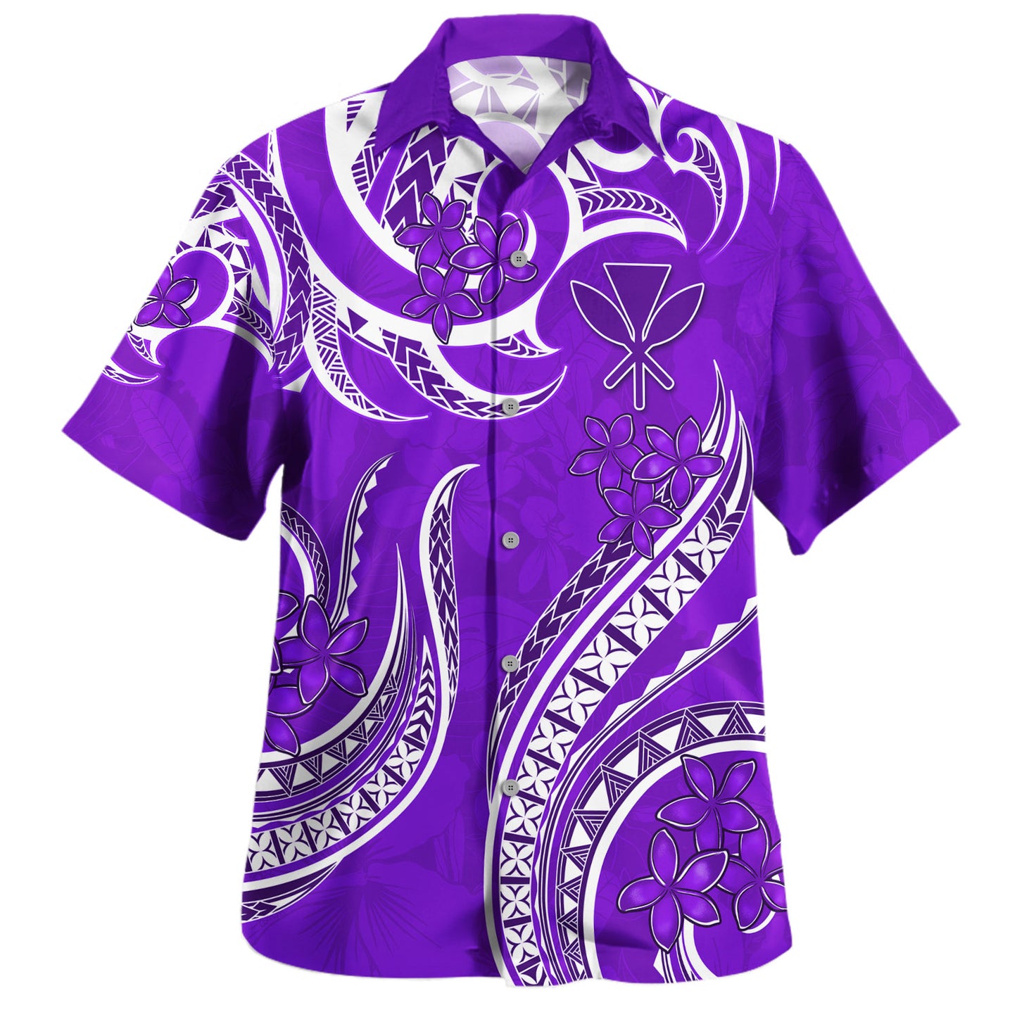 Hawaii Hawaiian Shirt Kanaka Maoli Tribal Plumeria Print