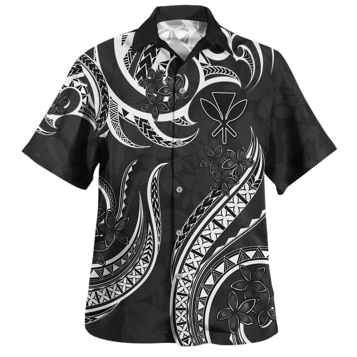 Hawaii Combo Dress And Shirt Kanaka Maoli Tribal Plumeria Print