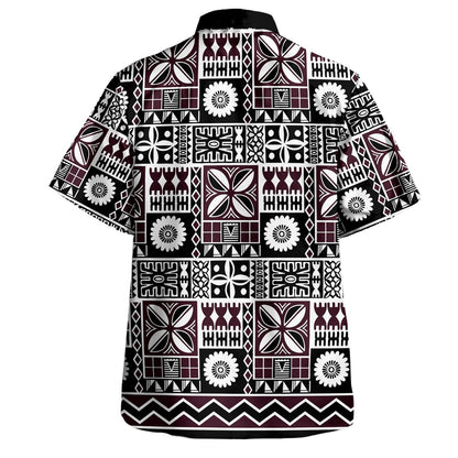 Fiji Hawaiian Shirt Rugby Tribal Half Style