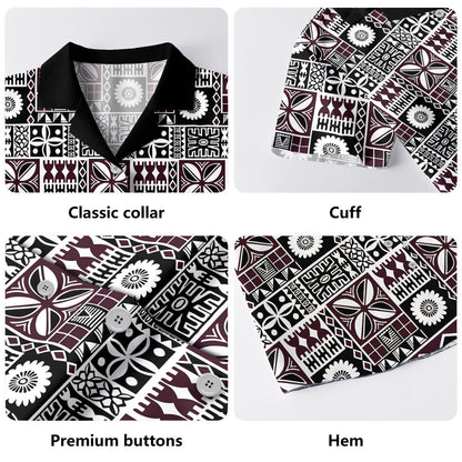 Fiji Hawaiian Shirt Rugby Tribal Half Style