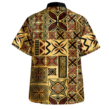 Samoa Hawaiian Shirt Tapa Design Dobby Fabric