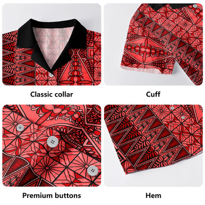 Tonga Combo Puletasi And Shirt Ngatu Fabric