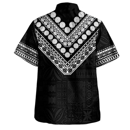 Fiji Hawaiian Shirt Rugby Pattern Tattoo Coconut