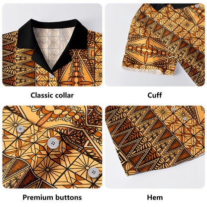 Tonga Combo Puletasi And Shirt Ngatu Fabric Vintage