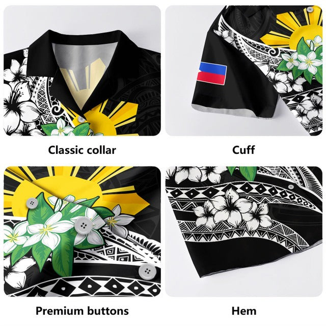Philippines Filipinos Hawaiian Shirt Tribal Tattoo With Sampaguita Flower