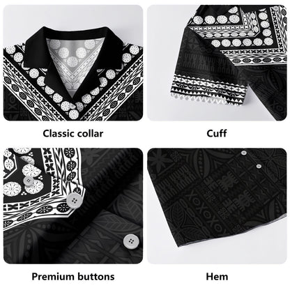 Fiji Hawaiian Shirt Rugby Pattern Tattoo Coconut