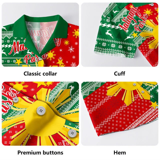 Philippines Filipinos Hawaiian Shirt Merry Christmas Pattern Sun Style