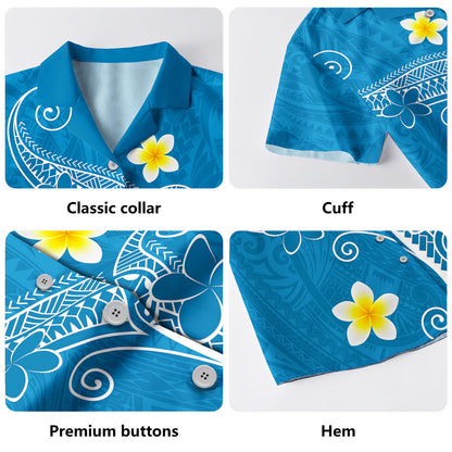 Hawaii Polynesian Combo Dress And Shirt Polynesia Floral Tribal Style Color