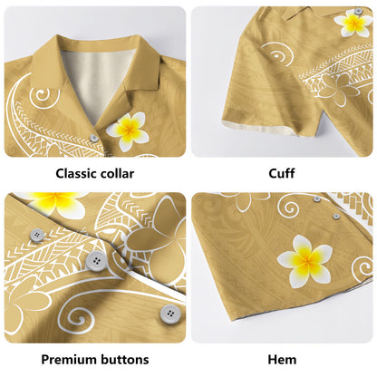 Hawaii Polynesian Combo Dress And Shirt Polynesia Floral Tribal Style Color