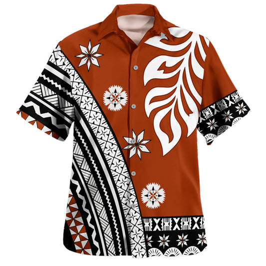 Fiji Hawaiian Shirt Style Bula Leaves