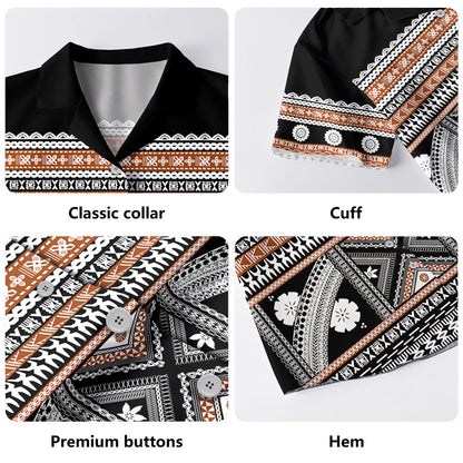 Fiji Combo Puletasi And Shirt Traditional Masi Tapa Clothes