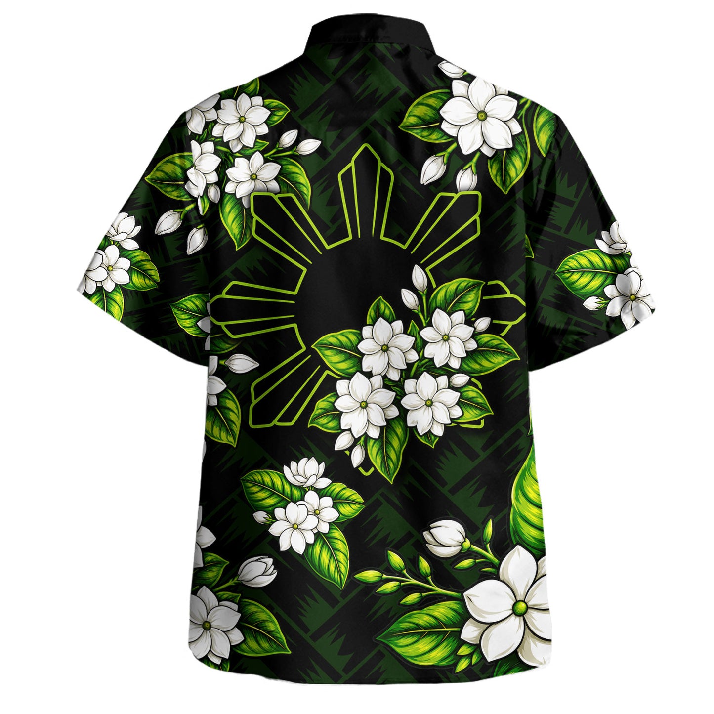 Philippines Filipinos Hawaiian Shirt Sun Sampaguita Flower Lauhala Pattern Style