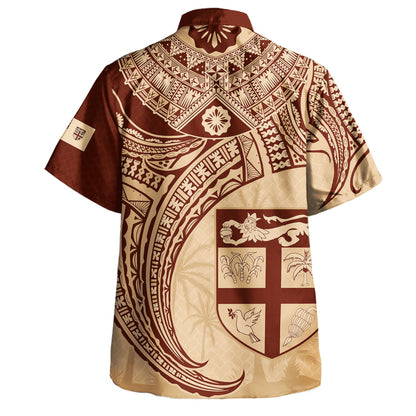 Fiji Hawaiian Shirt Tribal Bula And Coconut Tree Curve Style