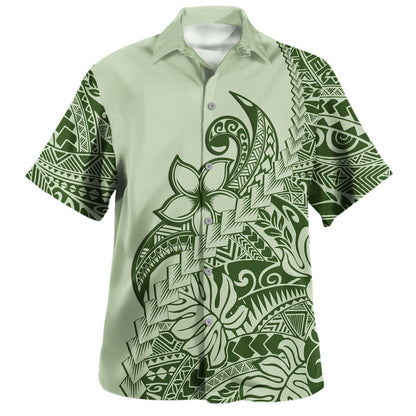 Polynesian Hawaiian Shirt Tribal Plumeria Beautiful