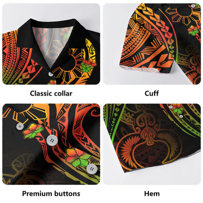 Philippines Filipinos Hawaiian Shirt Tribal Polynesian Sun Sampaguita Flower Reggae