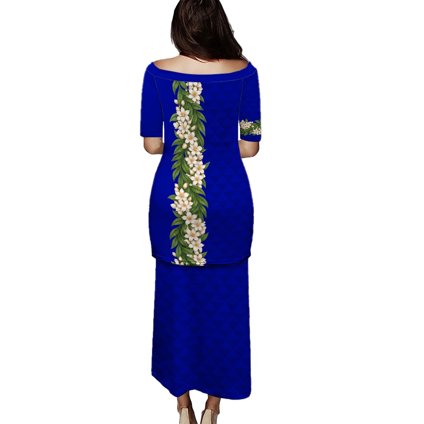 Philippines Filipinos Combo Puletasi And Shirt Sampaguita Flower Sun Pattern Island Style