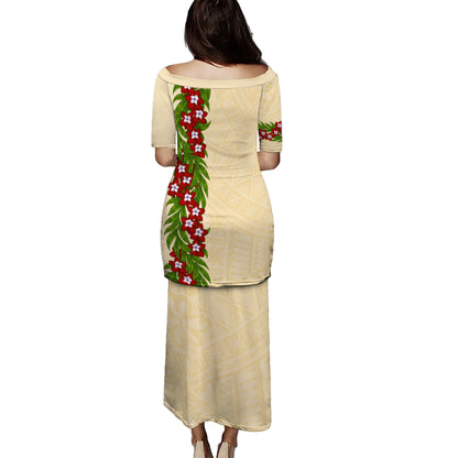 Tonga Puletasi Heilala Floral Ngatu Pattern Island Style
