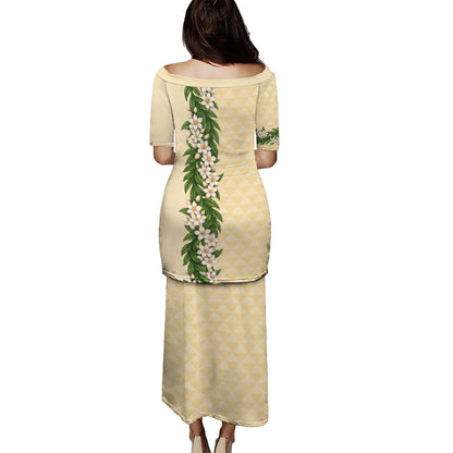 Philippines Filipinos Combo Puletasi And Shirt Sampaguita Flower Sun Pattern Island Style