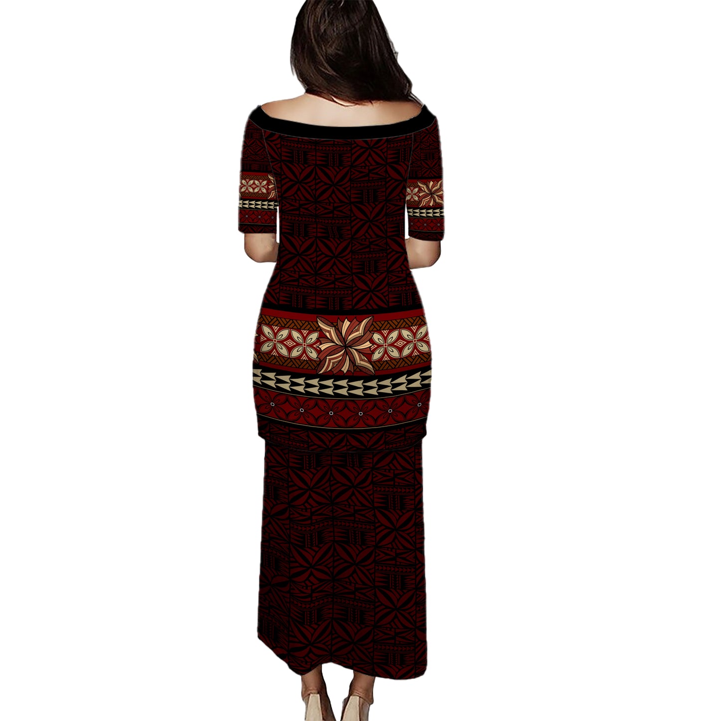Samoa Combo Puletasi And Shirt Tapa Island Elegance