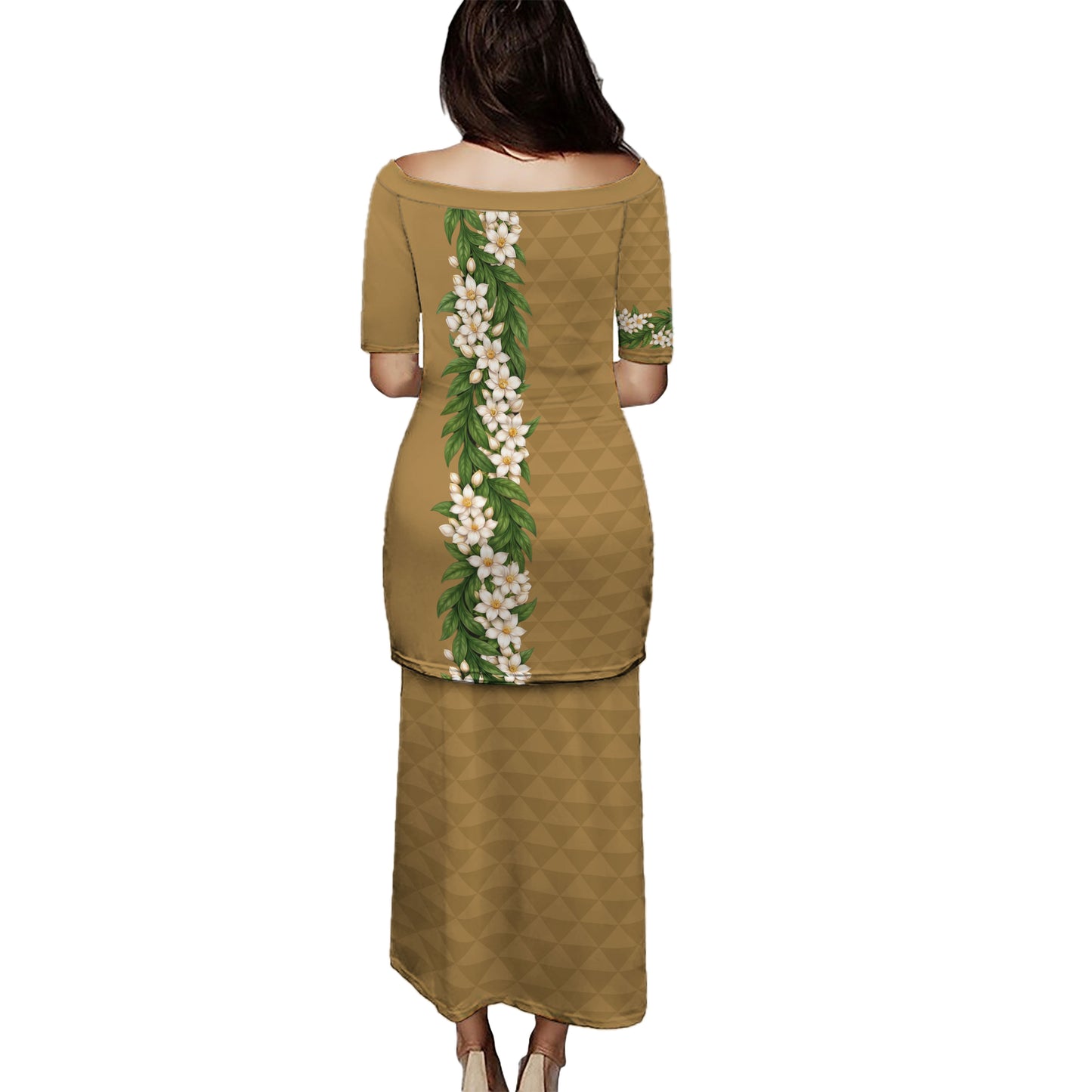 Philippines Filipinos Combo Puletasi And Shirt Sampaguita Flower Sun Pattern Island Style