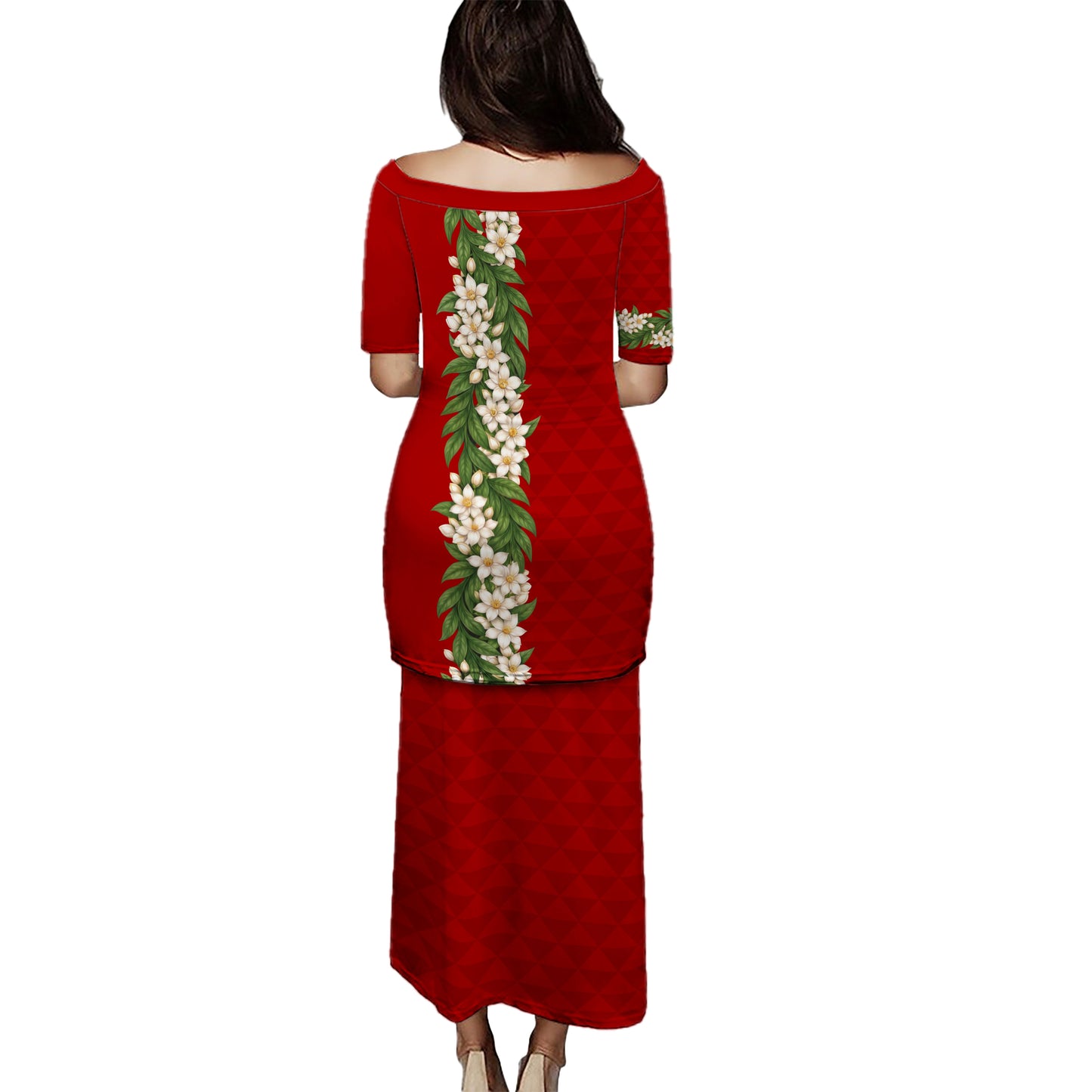 Philippines Filipinos Combo Puletasi And Shirt Sampaguita Flower Sun Pattern Island Style