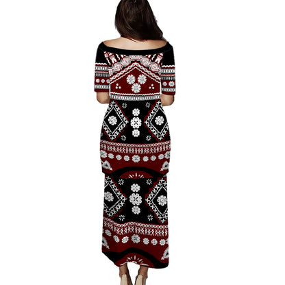 Fiji Puletasi Bula Masi Pattern Design Flower