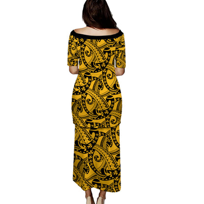 Hawaii Puletasi Tribal Tattoo Fabric